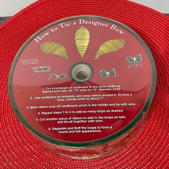 Members Mark Wired Ribbon Bells and Holly 55 yards NWT - Picture 3 of 6